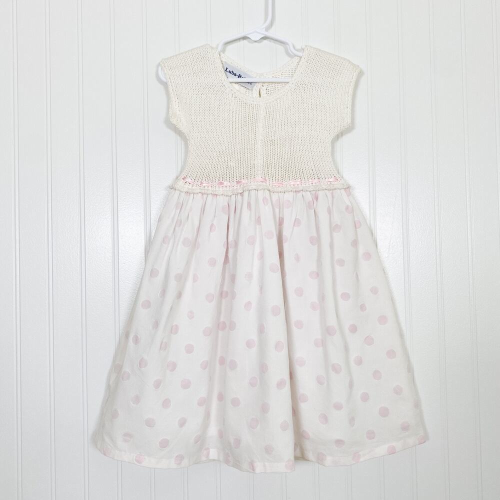 VTG Luba Robert Baby Girls Dress Size 24‎ mos Easter Party Church Pink Dots